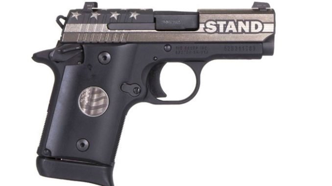 SIG SAUER, Inc. introduces a special edition of its venerable P938 platform designed to honor America and our flag, as well as show support for our nation’s veterans and first responders who protect and defend our freedoms every day. SIG SAUER, Inc. introduces a special edition of its venerable P938 platform designed to honor America and our flag, as well as show support for our nation’s veterans and first responders who protect and defend our freedoms every day. Made with pride in Newington, NH, the 9mm P938 STAND has a slide engraved in the likeness of the American flag with the word “STAND” boldly displayed on the ejection port side of the gun. It also has custom black grips featuring a medallion embossed with a flag in flight. SIG SAUER teamed up with United Sporting Companies to offer this unique firearm and to donate a portion of the proceeds from the sales to H.A.V.A. (Honored American Veterans Afield), which works with wounded veterans and active-duty military, and C.O.P.S. (Concerns of Police Survivors), which helps support the families of fallen law enforcement officers.