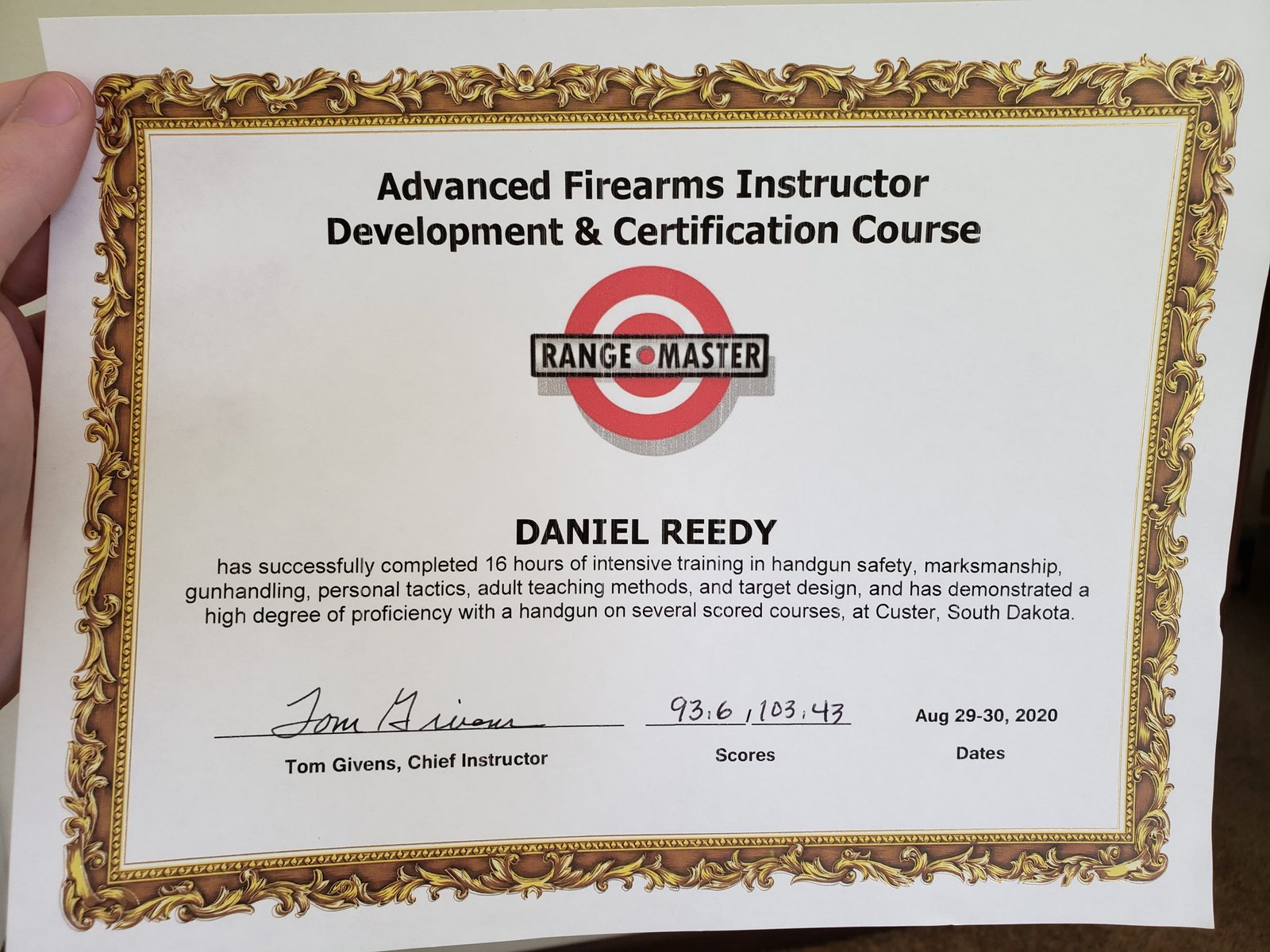 Rangemaster Advanced Instructor Course