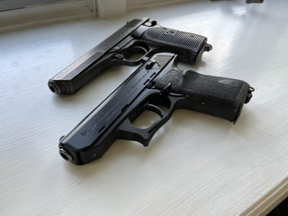 The CZ-52 is roller locked and the HK P9S is roller delayed. 