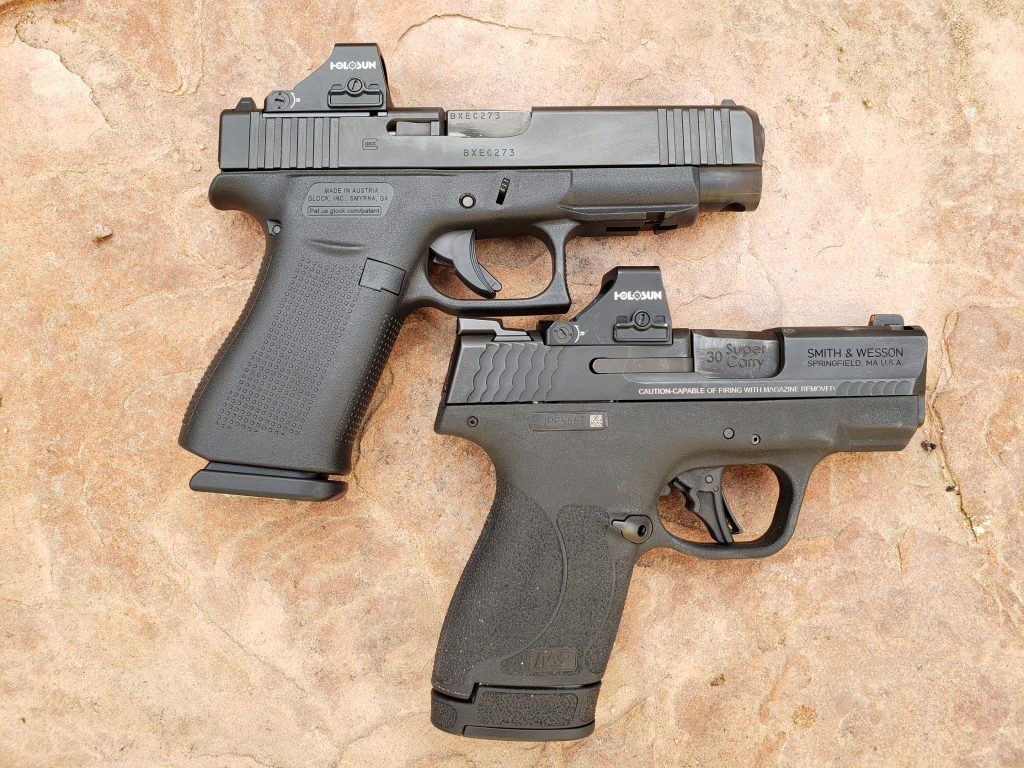 30 Super Carry Shield Plus versus Glock 48