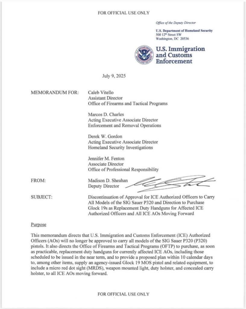 SIG Sauer P320 ban