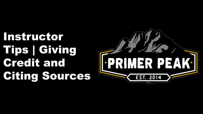 instructor tips credit sources