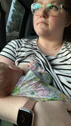 Breastfeeding in a car